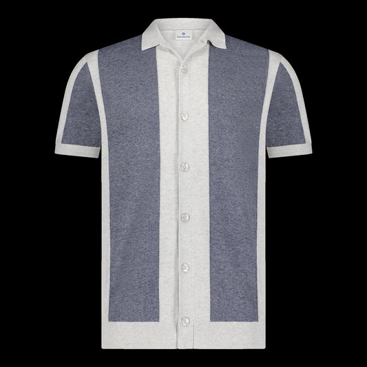BLUE INDUSTRY - Knit Button Down Polo in Indigo