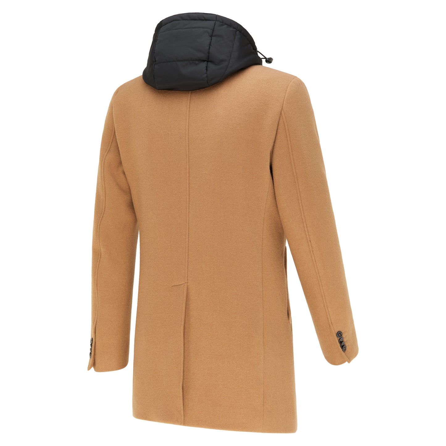 BLUE INDUSTRY - Wool Twill Coat With Removable Inlay in Camel