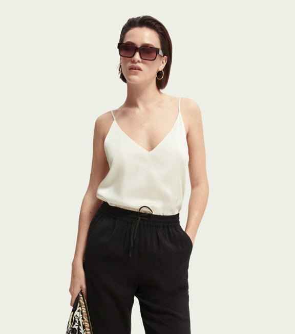 Scotch & Soda - Jersey Tank With Woven Front