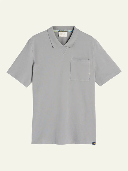 SCOTCH & SODA - Chest Pocket Polo in Seal Grey