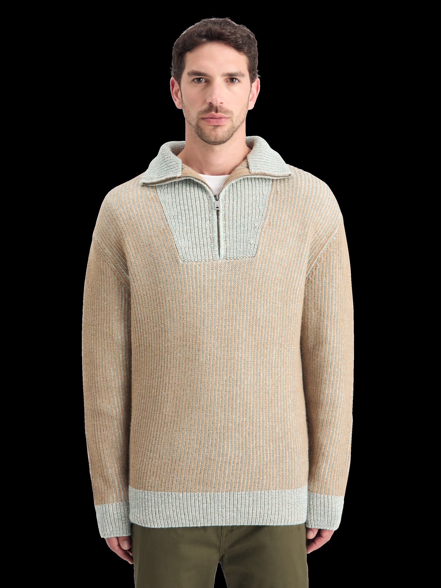 SCOTCH & SODA - Zip Troyer Alpaca Wool Blend Sweater