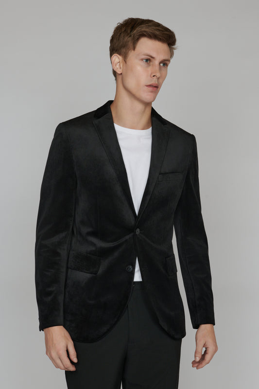 MATINIQUE - George Velvet Blazer in Black