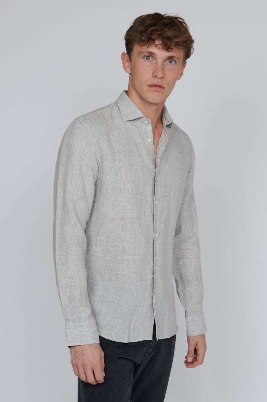 MATINIQUE - Marc Linen Shirt in Ghost Grey