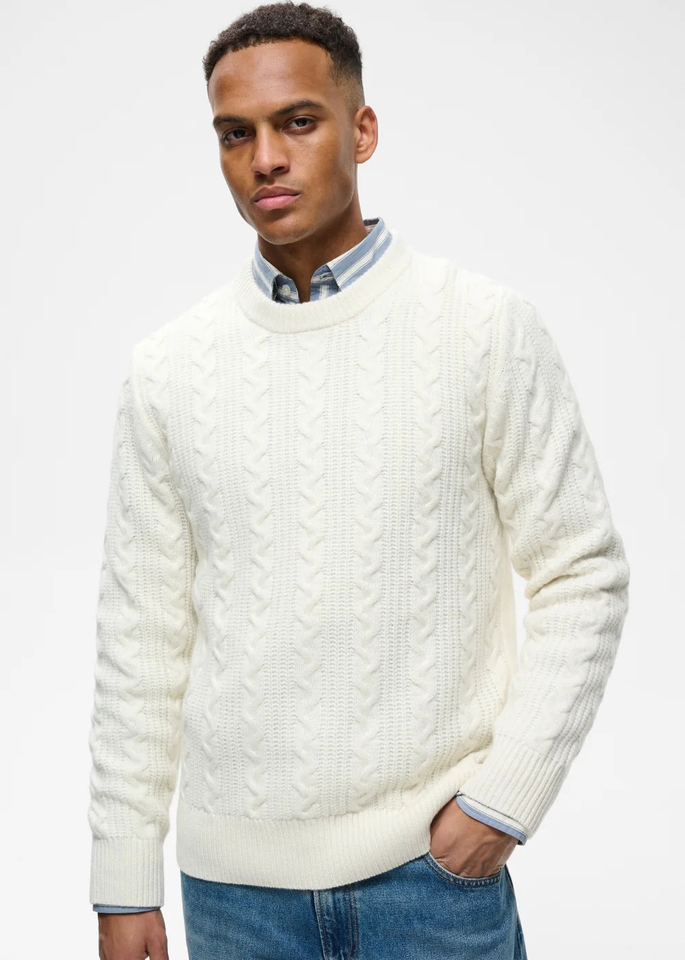 MATINIQUE - Triton Knit Crewneck - Off White