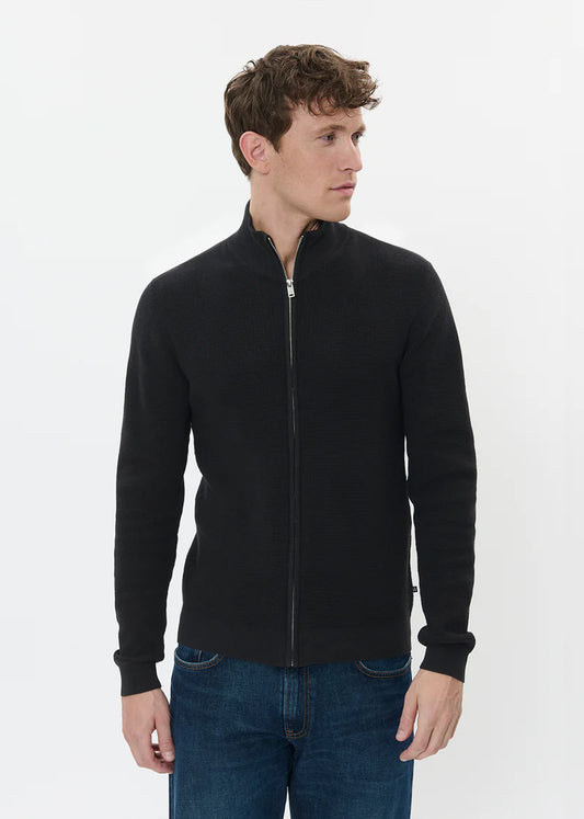 MATINIQUE - Lagoon Full Zip Knit Cardigan in Black