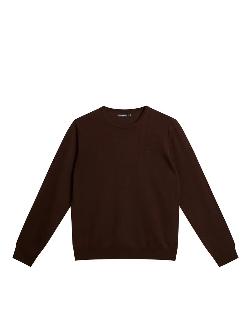 J.LINDEBERG - Keane Merino Sweater in Bitter Chocolate