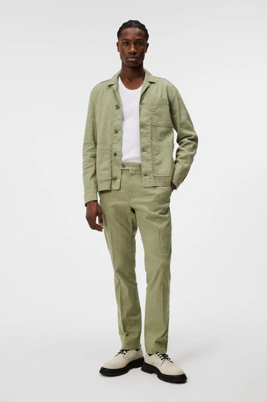 J.LINDEBERG - Lois Linen Stretch Pants in Oil Green