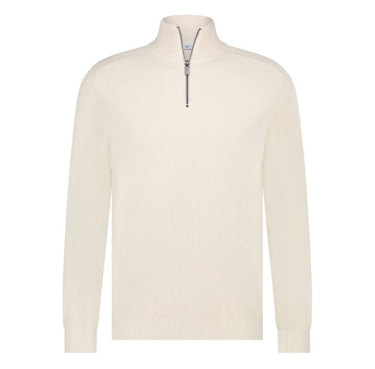 BLUE INDUSTRY - Knit Quarter Zip in Off White