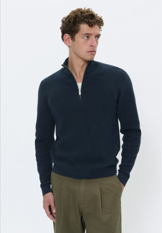 MATINIQUE - Lagoon Z 1/4 Zip Pullover in Dark Navy