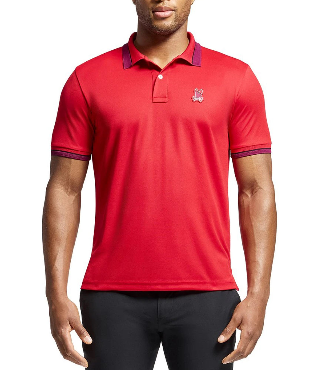 PSYCHO BUNNY - Stratton Sport Pique Polo in Brilliant Red