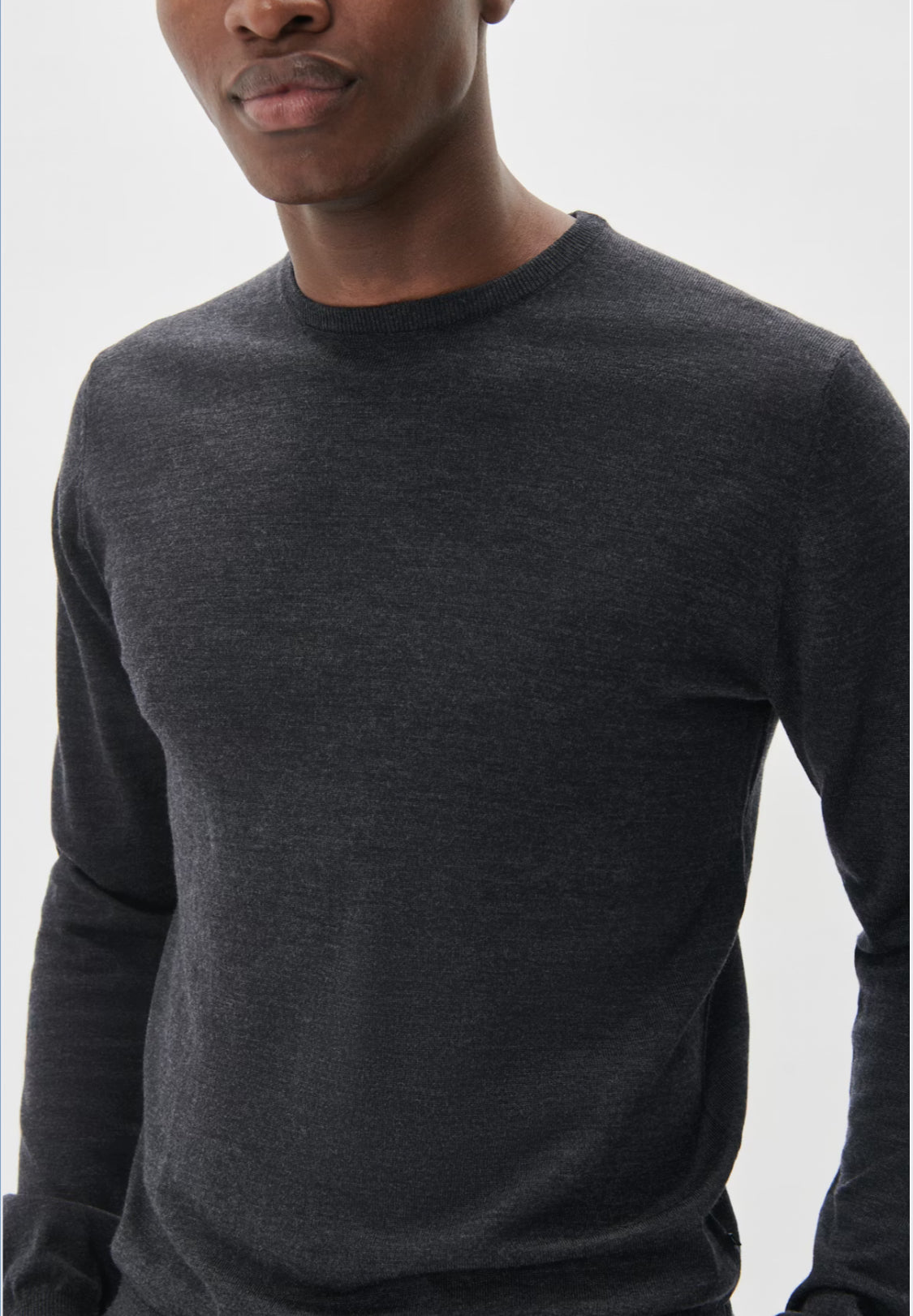 MATINIQUE - Margrate Merino Pullover in Dark Grey Melange