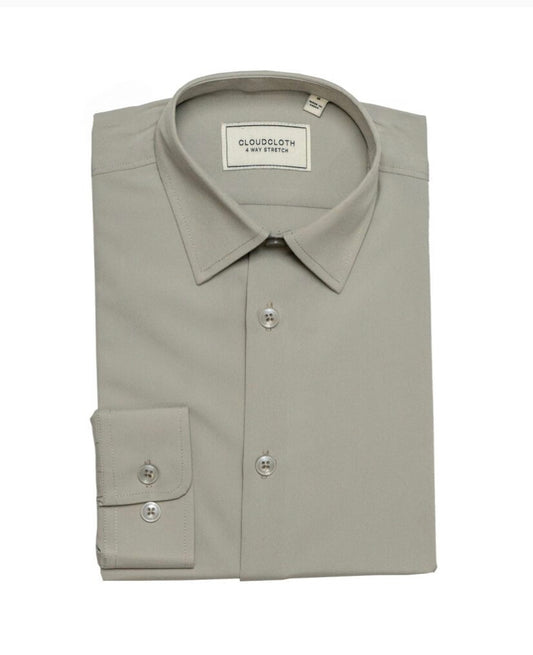 Cloud Cloth - Boys 4 way Stretch Kids Shirt (Light Grey)
