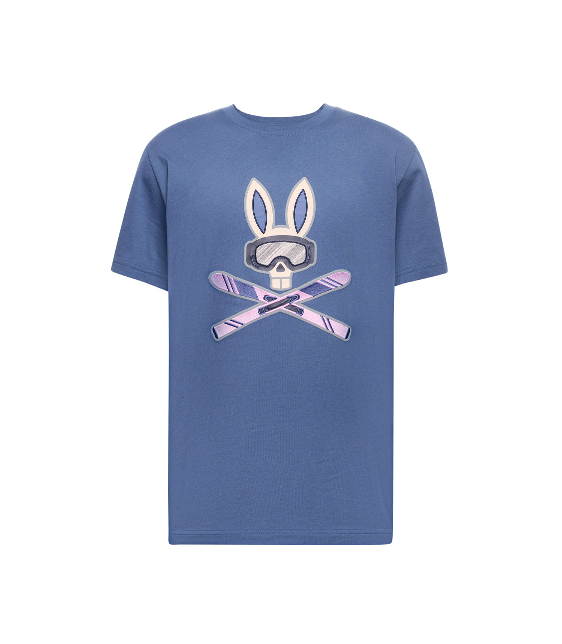PSYCHO BUNNY - Indigo Bunny Graphic Tee in Gray Blue