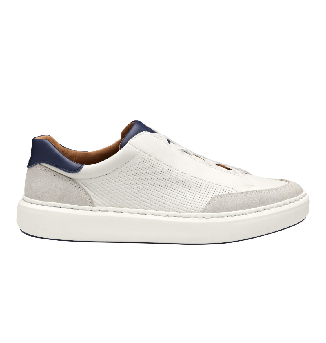 JOHNSTON & MURPHY - Anders Stretch Lace to Toe Slip-On in White
