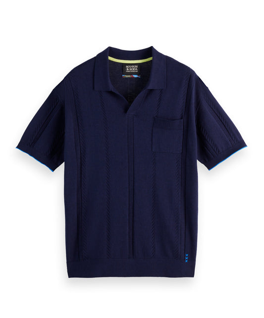 SCOTCH & SODA - Knitted V-Neck Relaxed Fit Polo