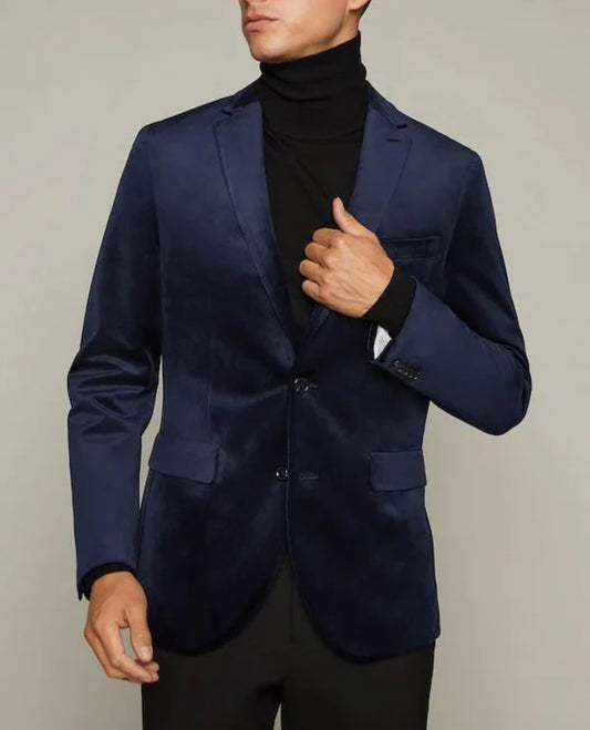 MATINIQUE - George F Velvet Blazer in Dark Midnight