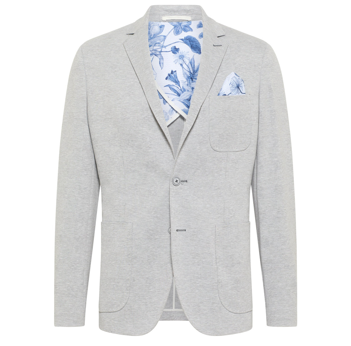 BLUE INDUSTRY - Grey Faint Herringbone Stretch Blazer