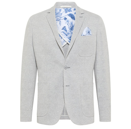 BLUE INDUSTRY - Grey Faint Herringbone Stretch Blazer