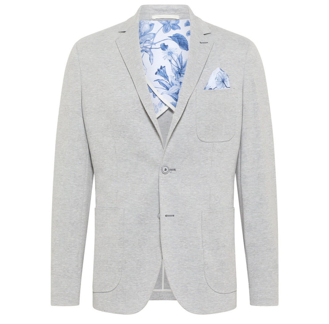 BLUE INDUSTRY - Grey Faint Herringbone Stretch Blazer