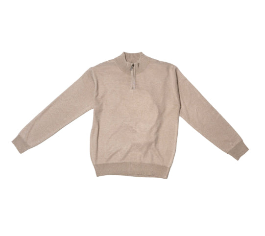 Isaac Mizrahi - Boys Quarter Zip Sweater (Beige)