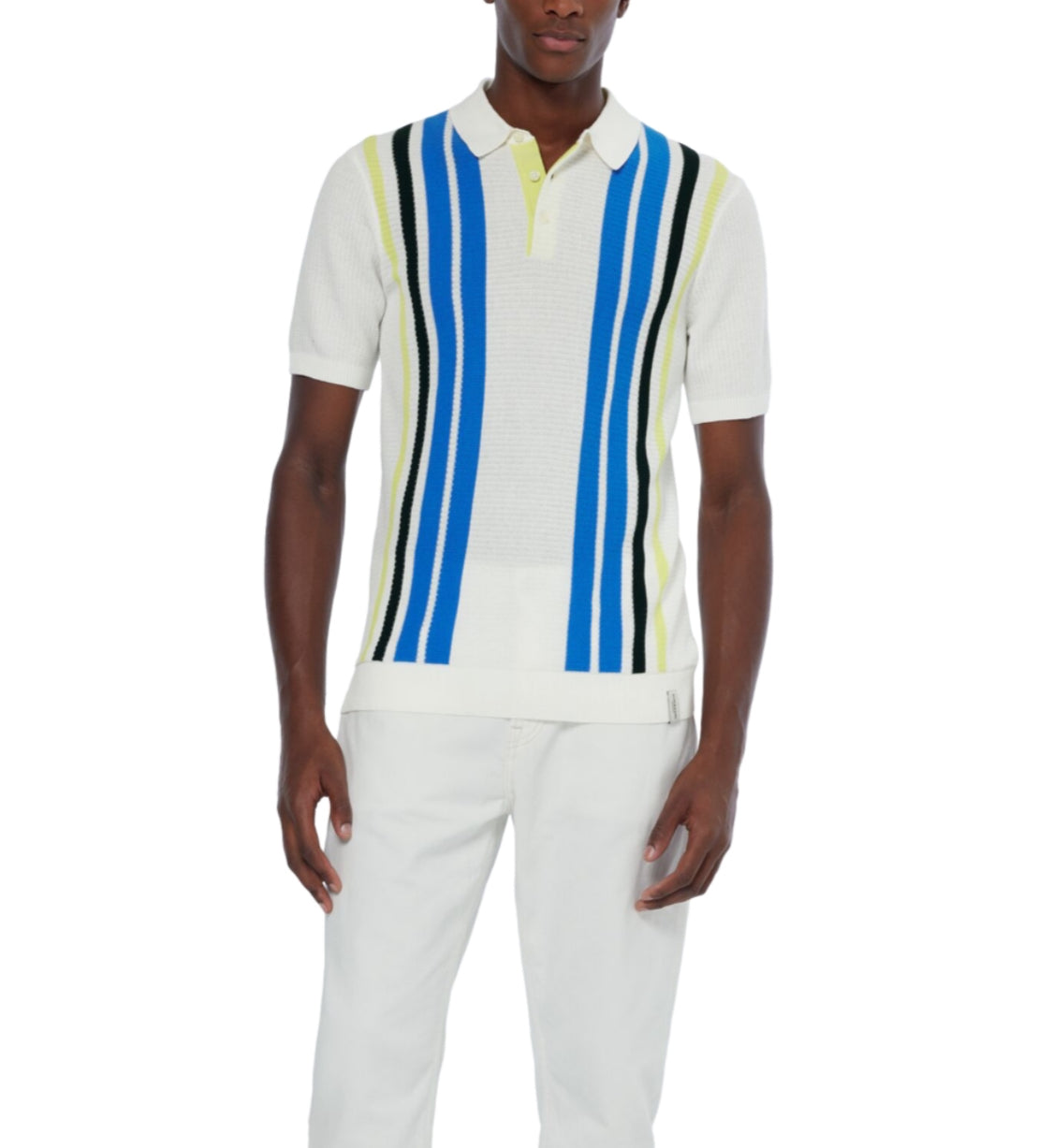 SCOTCH & SODA - Structured Knitted Striped Polo