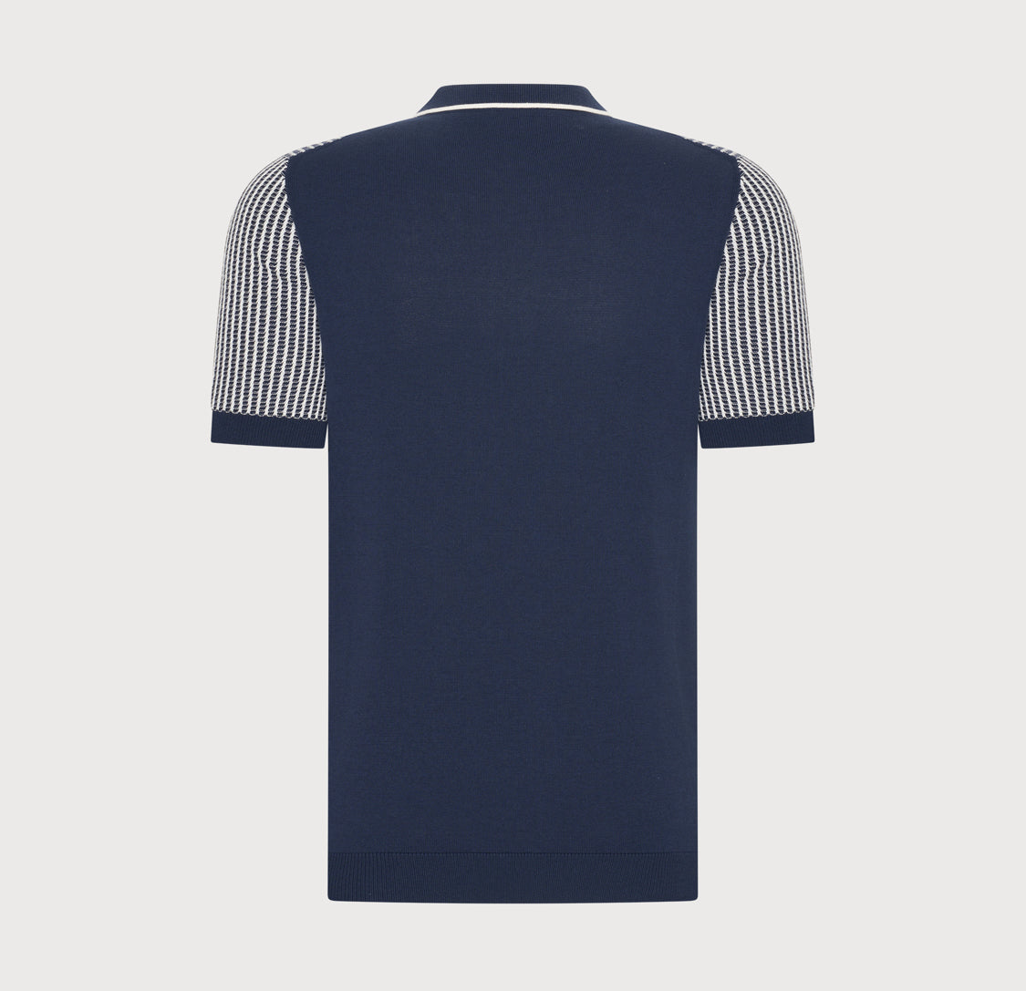 BLUE INDUSTRY - Knit Polo Zip in Navy - KBIS26-M21