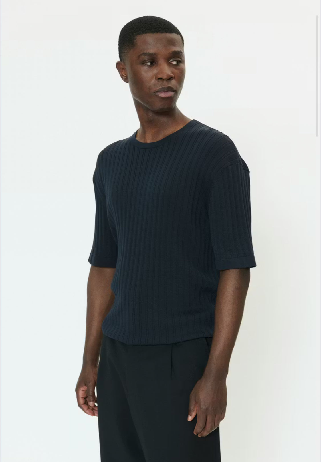 MATINIQUE - Trivolt Knit T-Shirt in Dark Navy