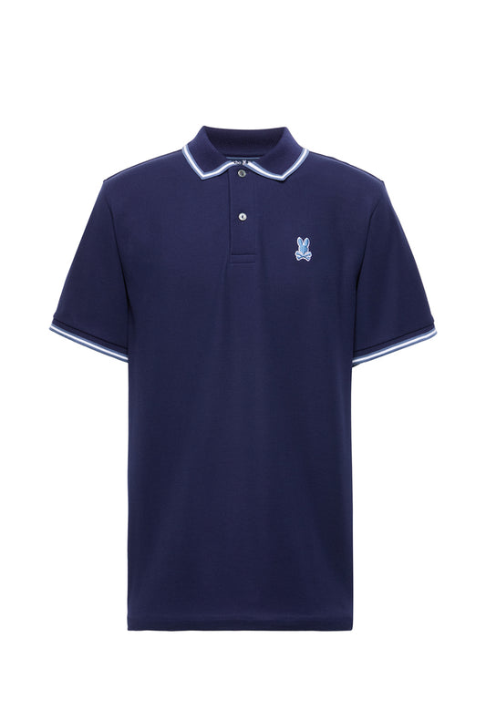 PSYCHO BUNNY - Foxton Pique Polo in Evening Blue