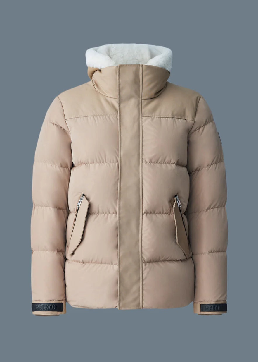 MACKAGE - Riley Classic Down Jacket with Removable Shearling Bib