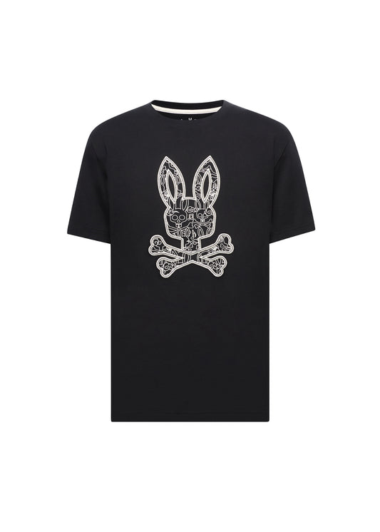 PSYCHO BUNNY - Oscar Bunny Graphic Tee in Black
