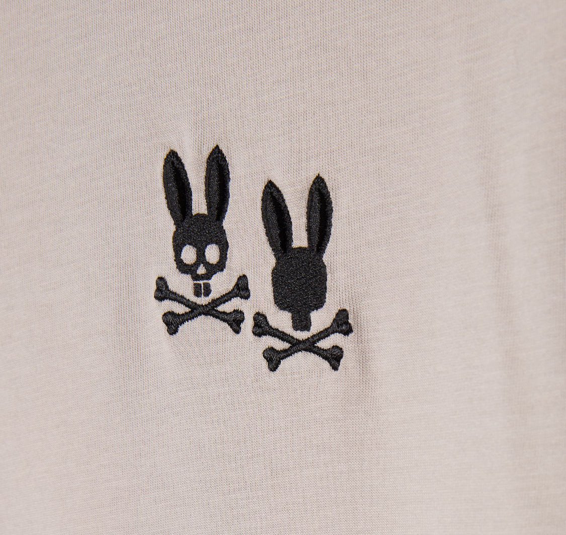 PSYCHO BUNNY - Tilden Embroidered Bunny Tee in Oyster