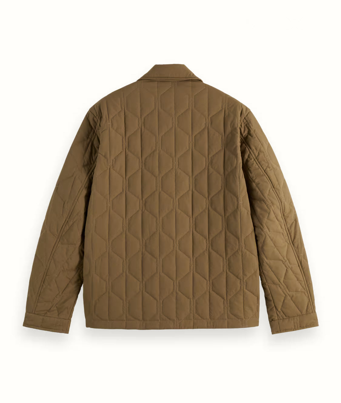 SCOTCH & SODA - Geometric Quilted Coat in Golden Brown