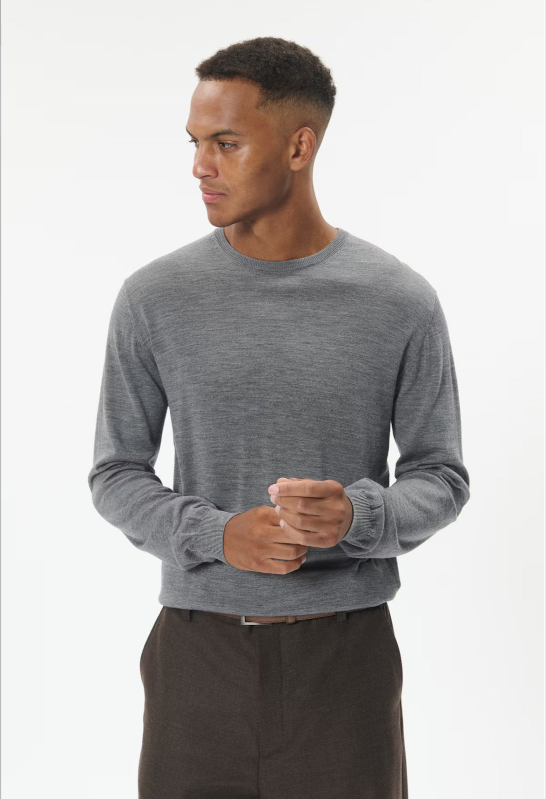 MATINIQUE - Margrate Merino Pullover in Grey Melange