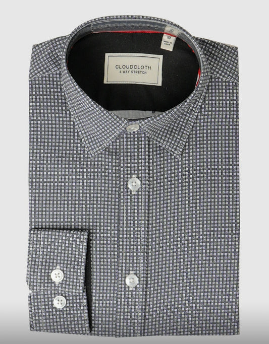 Cloud Cloth - Boy 4 Way Stretch Shirt(Black/White Pattern)