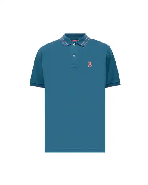 PSYCHO BUNNY - Rex Performance Pique Polo in Mallard Blue
