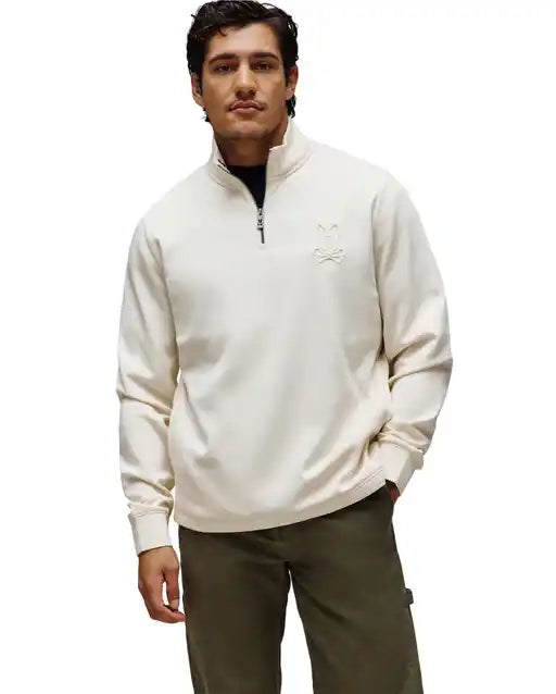 PSYCHO BUNNY - Nev 1/4 Zip Sweatshirt in Pristine