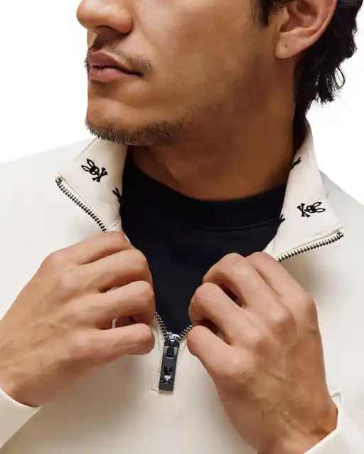 PSYCHO BUNNY - Nev 1/4 Zip Sweatshirt in Pristine