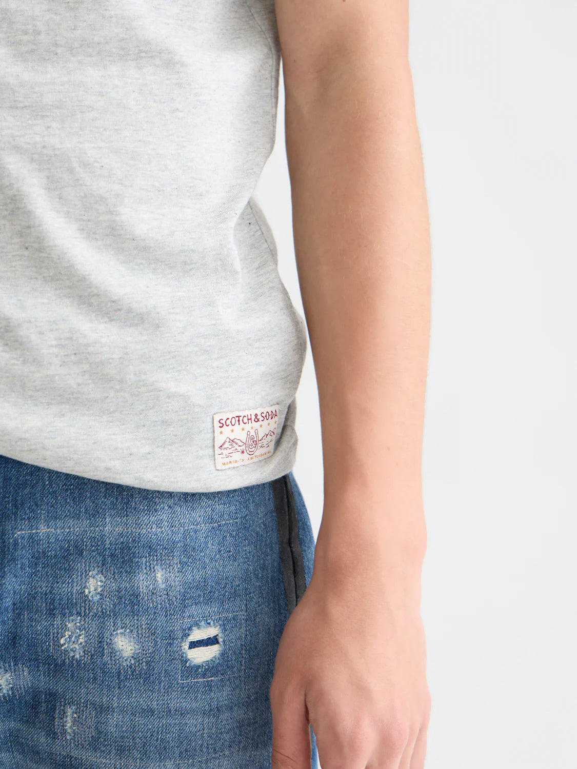 SCOTCH & SODA - Melange Regular Fit T-Shirt in Grey Heather