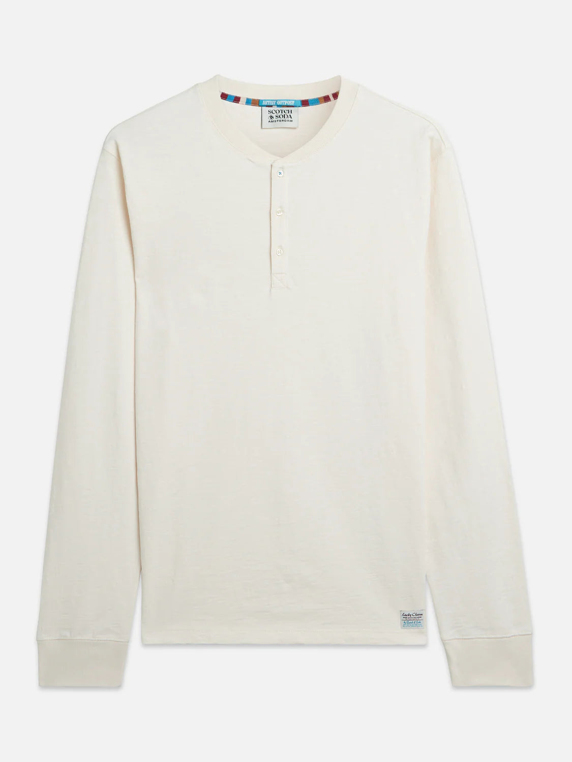 SCOTCH & SODA - Henley Slub Shirt in Eggnog