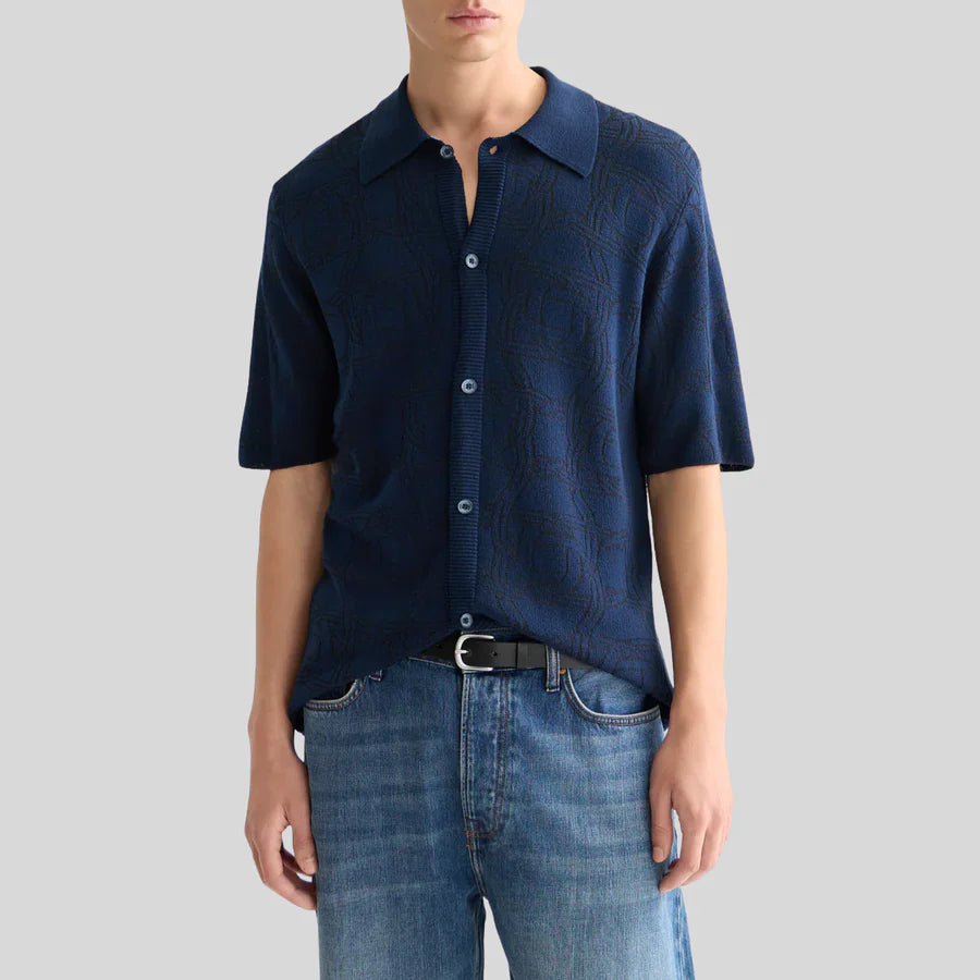 SCOTCH & SODA - Tone on Tone Knitted Short Sleeve Shirt
