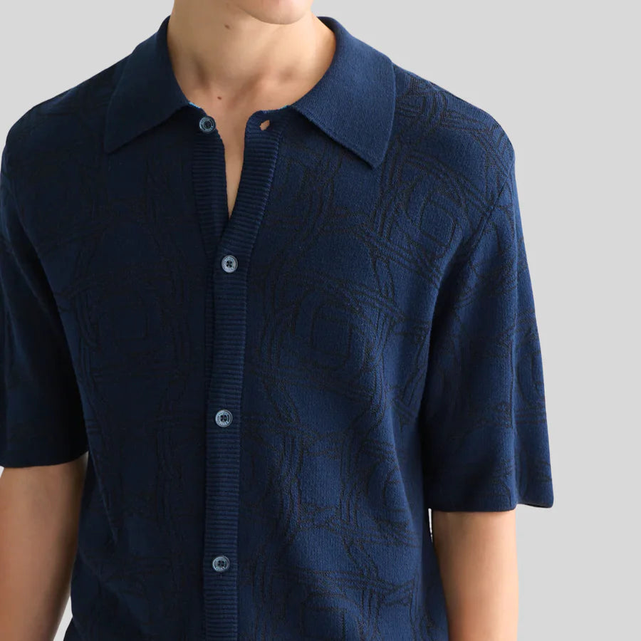 SCOTCH & SODA - Tone on Tone Knitted Short Sleeve Shirt