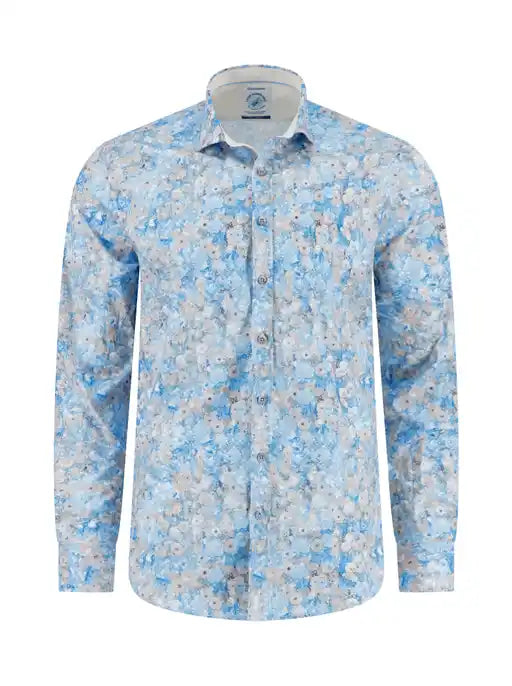 A FISH NAMED FRED - Klimt Flower Shirt Light Blue