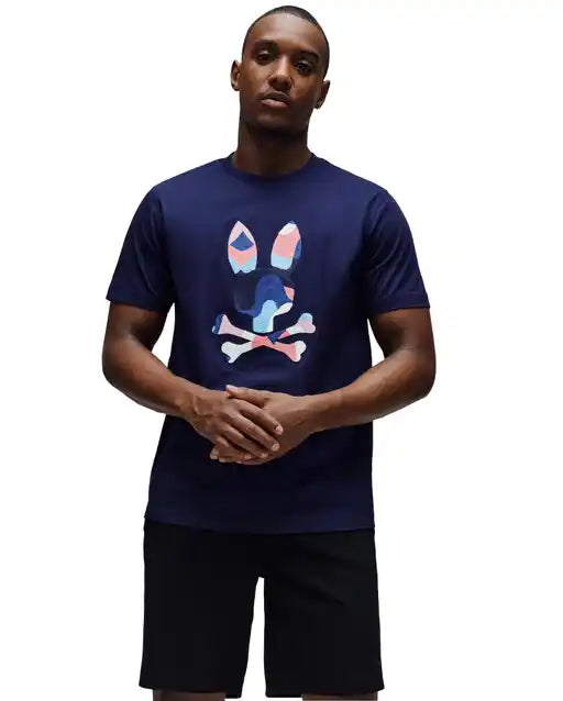 PSYCHO BUNNY - Ara Graphic Tee in Evening Blue