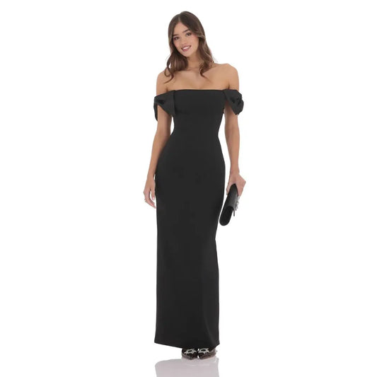 Lucy In The Sky - Off Shoulder Bow Sleeve Dress