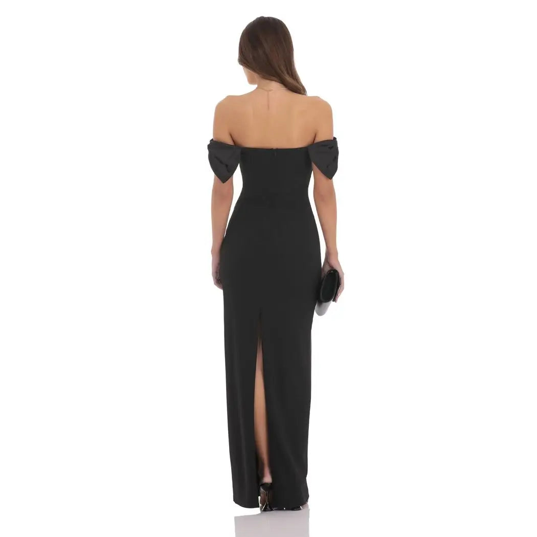 Lucy In The Sky - Off Shoulder Bow Sleeve Dress