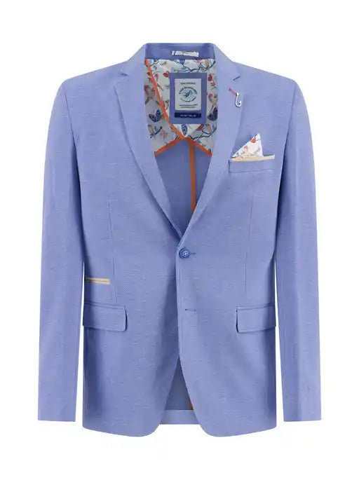 A FISH NAMED FRED - Blazer Pique in Jeans Blue