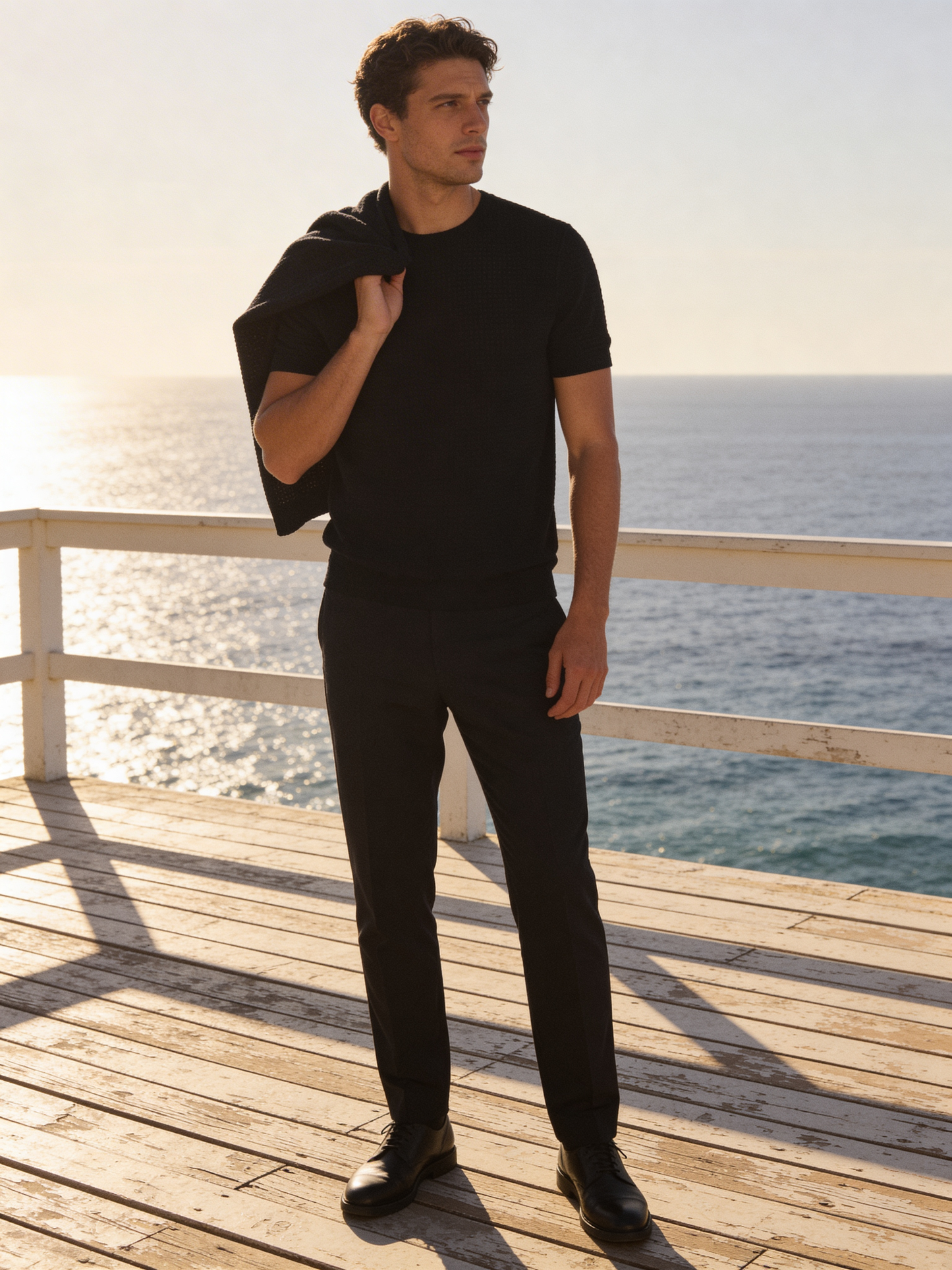 BLUE INDUSTRY - Luxe Knit Tee in Black