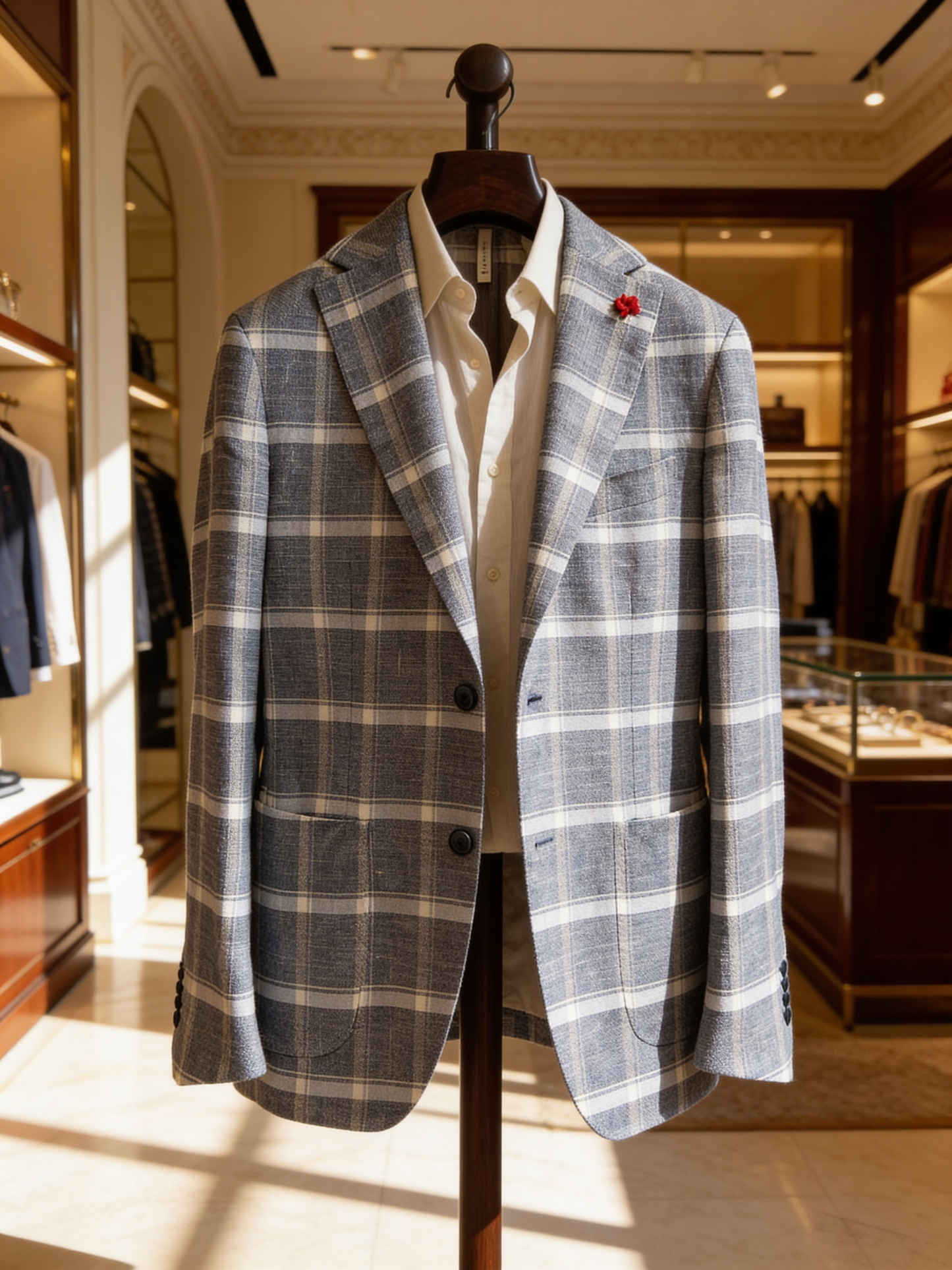 JERRY KEY - Corniola Sports Coat in Blue Check