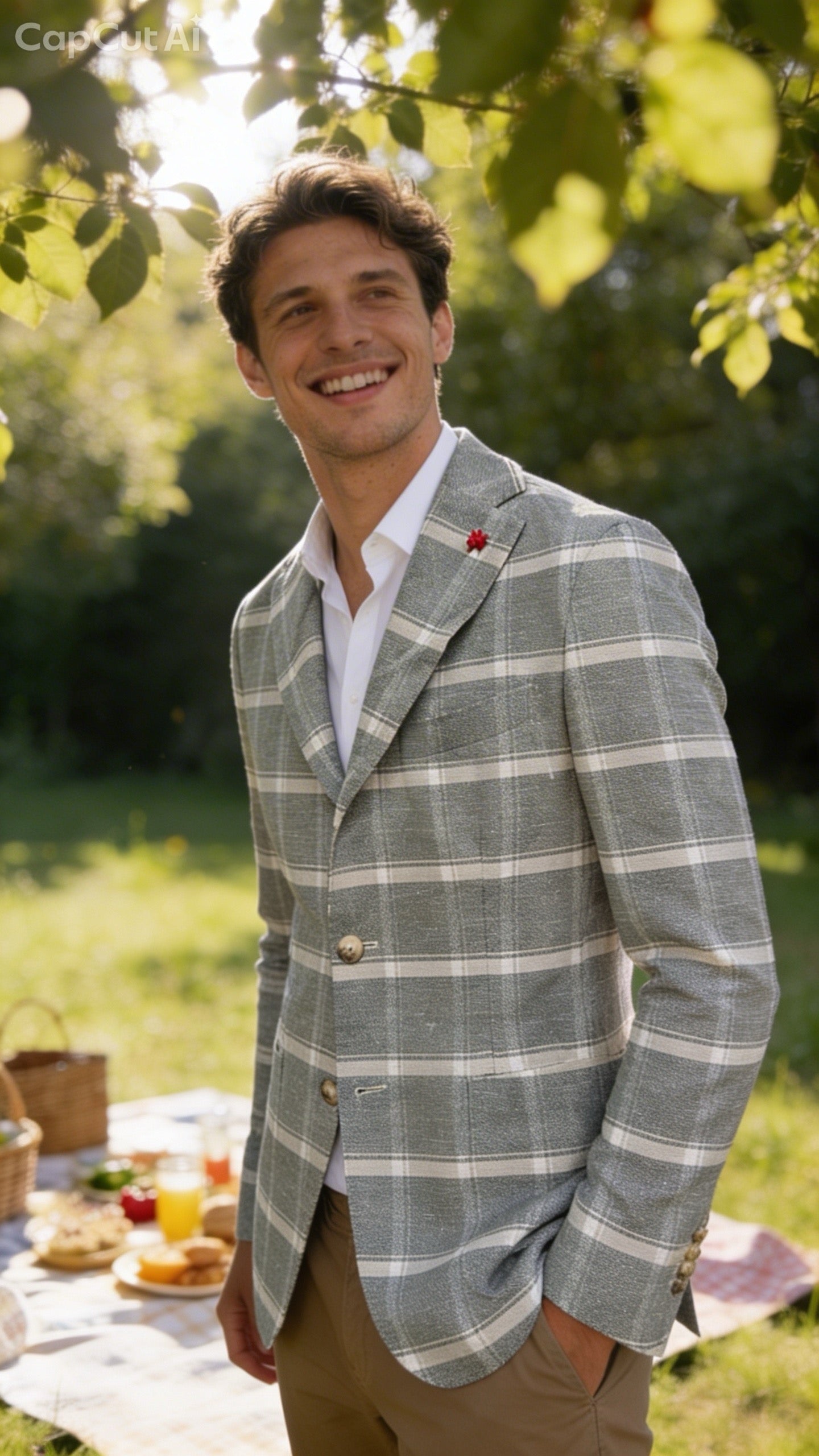 JERRY KEY - Corniola Sports Coat in Green Check