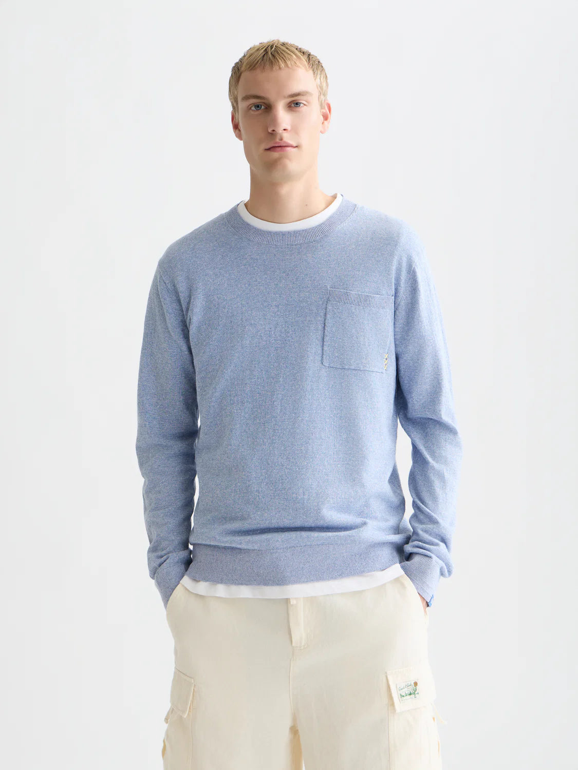 SCOTCH & SODA - Linen Blend Melange Regular Fit Pullover
